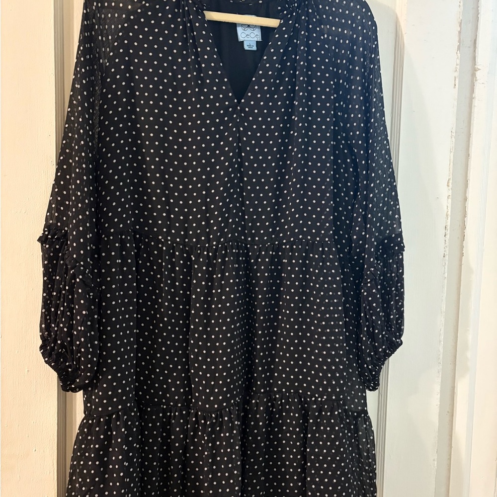 CeCe Black Polka Dot Dress
